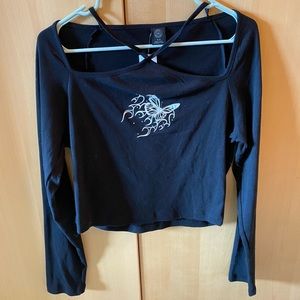 UO long sleeve butterfly crop - XL